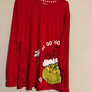 Red Grinch Men’s Long Sleeve Pajama Top